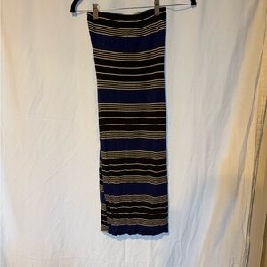 Forever 21 Strapless Navy and Black Striped Maxi Dress